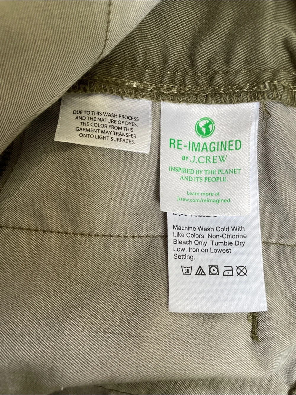 Crew Vintage Straight Chino Pants 26 Olive Green Cropped Ankle Stretch